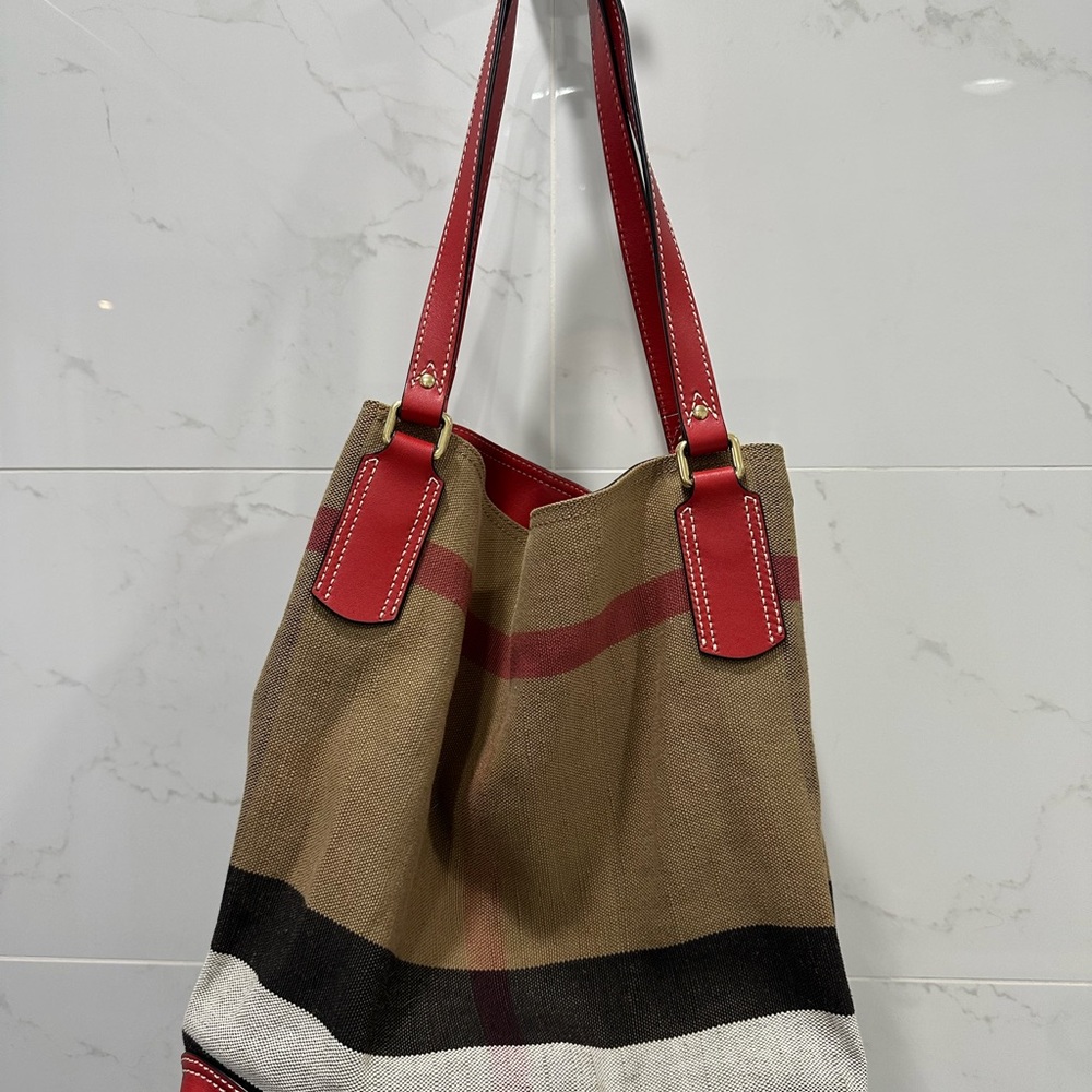 Burberry canvas slouch shoulder tote bag